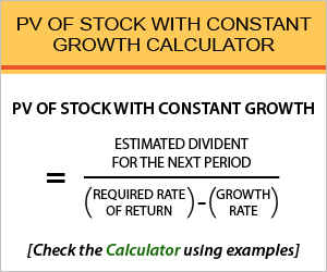 PV with Constant Growth Calculator